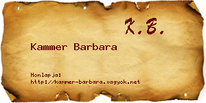Kammer Barbara névjegykártya